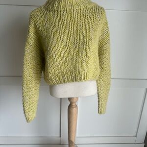 Cozy Knit Women's Sweater - Lime Green